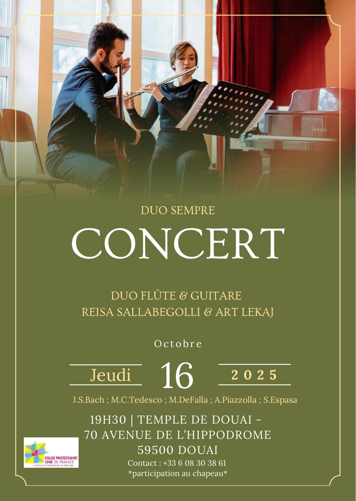Concert « duo sempre » au temple de Douai